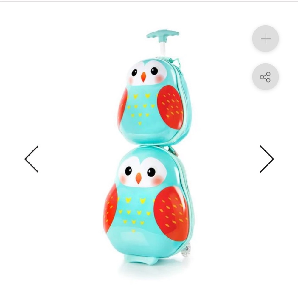 HEYS, slight flaw travel tots owl luggage set suitcase and backpack